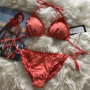 VIX Scales Ripple Bikini Separates - Salmon